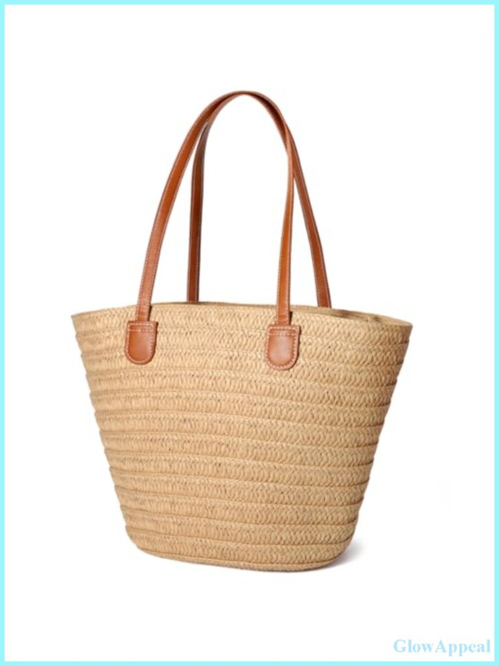 Straw Tote Bag Women Shoulder Handbag Beach Vacation Summer Purse